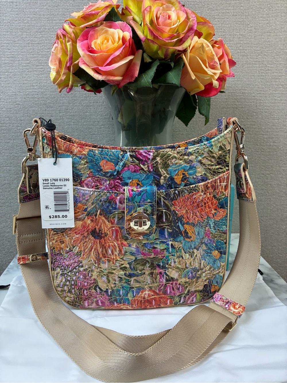 Brahmin Floral Lasso Melbourne Small Leia Shoulder Bag - NWT Rare Style 🌺